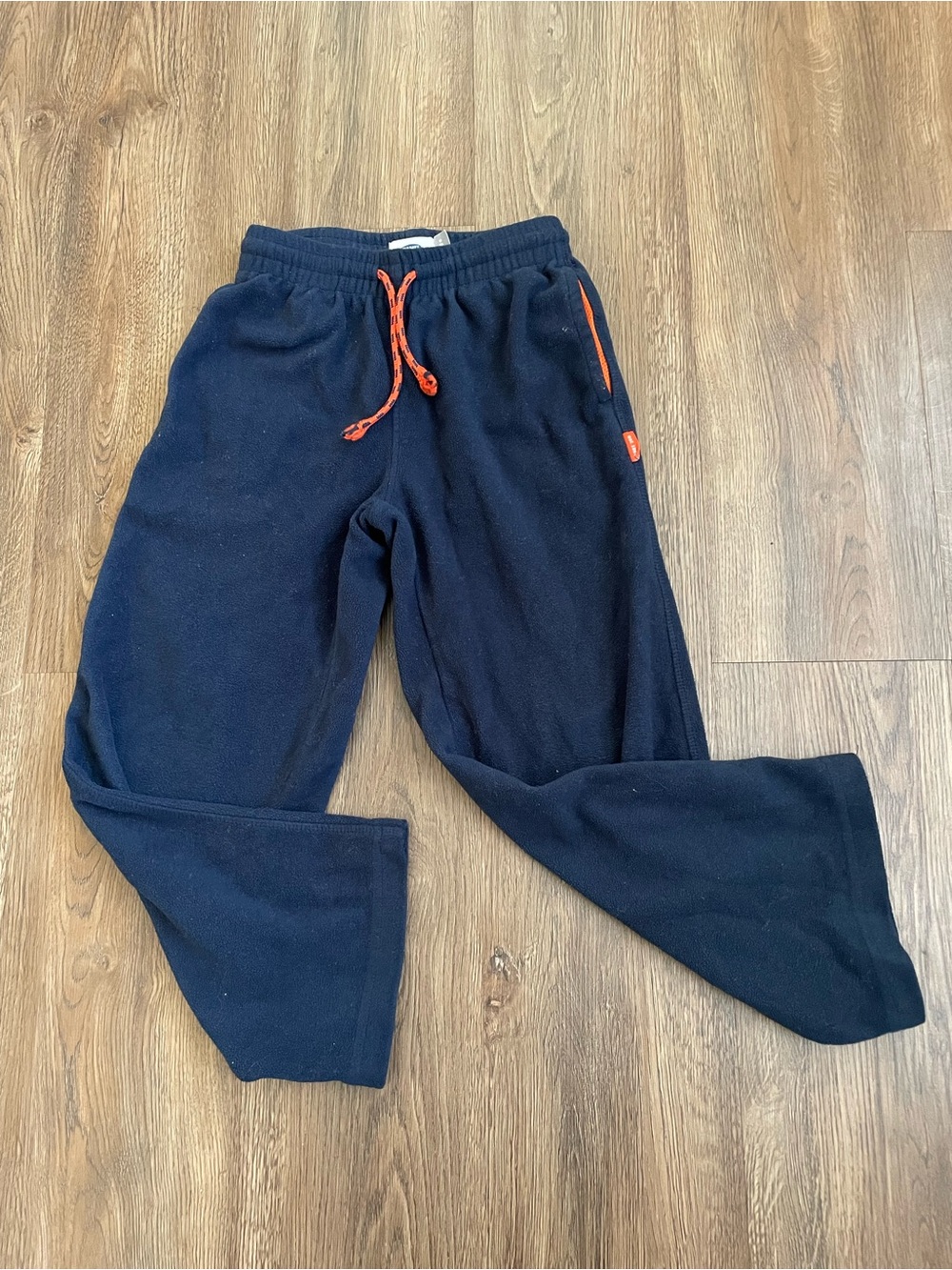 Old Navy Navy Fleece Sweatpants with Orange Drawstring Boys Size M 8